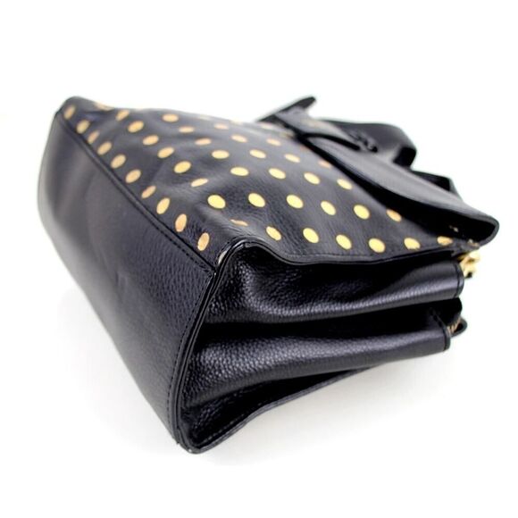 kate spade Saturday BLACK LEATHER POLKA DOT SHOULDER BAG XBODY SATCHEL PURSE - Picture 8 of 16